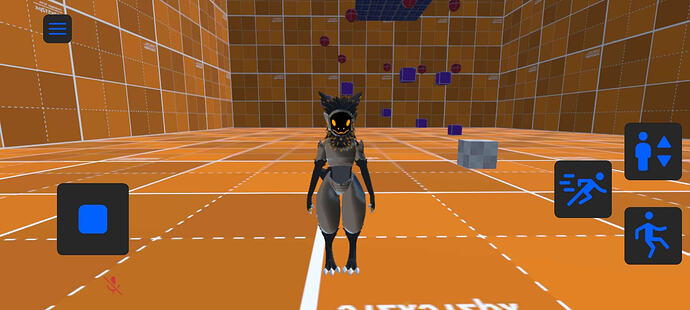 Image of the Hypernex.Unity local scene on an Android phone